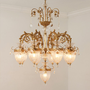 Lámpara Colgante de Cristal con Acabado Dorado, Base para Bombilla E26, 2700K Blanco Cálido, Pantalla de Acero Inoxidable, LED, Garantía de 5 Años - Product Image 2