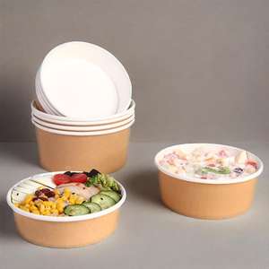 Tazones de Papel Kraft Resistentes y a Prueba de Fugas, Diseñados a Medida, de Grado Alimenticio, Impresos en Dos Colores, para Aperitivos y Ensaladas - Product Image 2