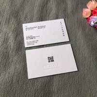 Tarjetas de Visita Personalizadas de Cartulina Blanca de 600 g/m² con Logotipos Grabados en Relieve de Lujo e Impresión de Bordes Coloridos para una Marca Premium