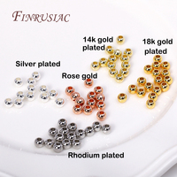 20-100 Pièces Perles Intercalaires Rondes en Métal Plaqué Or 18K pour la Fabrication de Bijoux, Bracelets DIY et Accessoires