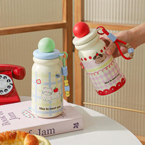 Yoshimi <b>Childrens</b> Insulated <b>Water</b> <b>Bottle</b> 500ml Cute Design With Strap Travel Use - Product Image 3