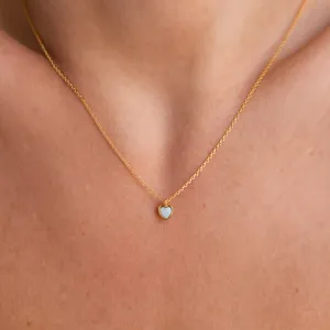 Nuovo personalizzato delicato opale collana cuore minimalista ciondolo amore delicato collana regalo unico per lei - Product Image 3