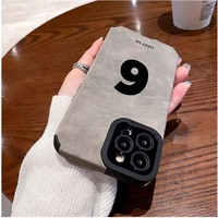 Nouveau chanceux Six lettres impression souple TPU cuir artificiel étui de protection pour téléphone portable pour Iphone 6 7 8 X Xr Xs 11 12 13 14 15 16 17
