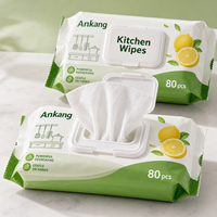Lingettes de cuisine jetables personnalisées avec logo OEM, épaissies, non tissées, dégraissantes multi-surfaces, fabricant en gros