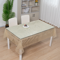 Nappe en PVC transparente à motif dentelle dorée RNPT, imperméable et scintillante, pour mariage, banquet et décoration de table