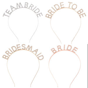 Bruidsdouche Vrijgezellenfeest Haaraccessoire Bruid Om Bruidsmeisje Team Bruid Ja Ik Doe Tiara Hoofdband - Product Image 1