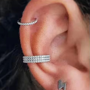 Fashion Piercing Jewelry <b>Titanium</b> Nose <b>Ring</b> F136 Stainless Steel Geometric Heart Shape Amethyst Prong Setting Septum Cartilage - Product Image 3