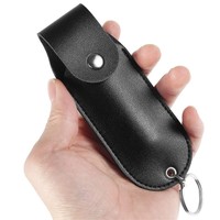 Étui de rangement portable pour spray lacrymogène, pochette de défense personnelle en cuir pour spray au poivre, porte-clés facile à utiliser, étui à rouge à lèvres