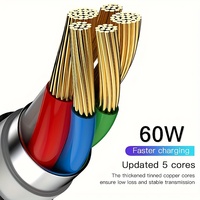 Cable de Datos Tipo-C a Tipo-C de 60W con Carga Rápida PD y Revestimiento Trenzado de 1M/2M/3M