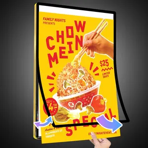 Magnetic Electronic Restaurant Menu Board Aluminum Frame Advertising Acrylic Ultra-thin Led Backlit Light Box