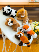Peluches d'animaux réalistes directement de l'usine : Panda, Lion, Chiot, Renard – Adorables animaux sauvages couchés pour la vente en gros