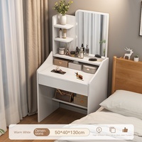 Coiffeuse moderne pour chambre à coucher, table de maquillage simple avec miroir, rangement multifonctionnel pour petit appartement