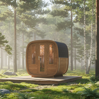 Sauna extérieur carré en bois massif de cèdre rouge écologique avec poêle électrique commercial pour 5 personnes