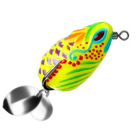 Leurre de grenouille flottant 5,7 g 3,5 cm 8 couleurs avec doubles spinners et hameçons barbelés, leurre souple pour la pêche au poisson-serpent