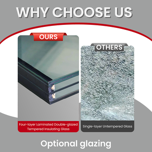 Fenêtre trapézoïdale coulissante automatique pour escaliers, étanche, électrique, motorisée, en alliage d'aluminium, moderne, type lucarne - Product Image 2