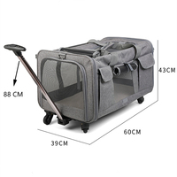 Chariot multifonctionnel portable pour animaux de compagnie Chariot pliable de voyage pour chiens Poussette amovible pour chat Modèle solide Caractéristique durable