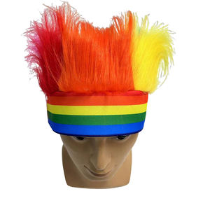 Peluca con diadema de arcoíris para celebrar el desfile del Día del orgullo, artículos promocionales personalizados, productos coloridos de promoción impresos - Product Image 2