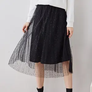 clothing factory girls black tulle skirt long adult tulle skirt