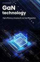 Chargeur USB GaN haute Performance 65W, 3 ports Type C, Qualcomm, adaptateur, rapide, pour ordinateur portable, haute Performance