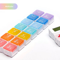 Distributeur de médicaments quotidien, organiseur de pilules 7 jours, boîte à pilules hebdomadaire avec rappel et alarme, pour vitamines, huiles de poisson, et autres médicaments.