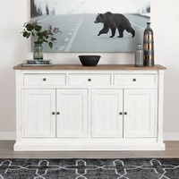 Jual Panas Rumah Furniture Morden Gaya 2 Warna Oak Kayu Solid 3 Laci 4 Pintu Konsol Meja untuk Ruang Tamu