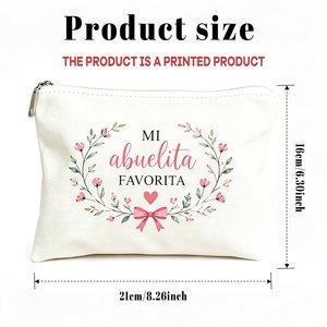 Bolsa de Maquillaje Mi Abuelita <span class=keywords><strong>Favorita</strong></span> para Mamá, Hijas y Amigas, Regalos Ideales para Viajes, Cumpleaños, Bolsa de Aseo - Product Image 1