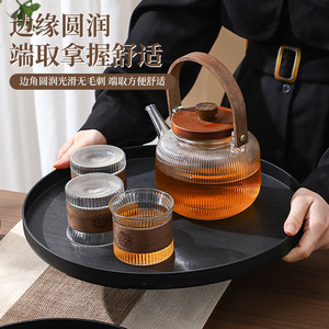 Round <b>Tray</b> For <b>Tea</b> Cups Fruit Bread Hotel Storage Custom Logo Solid Color Serving <b>Tray</b> - Product Image 1