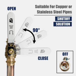 BH US-Markt DVGW-Zertifiziert 100% Leckgetestet Vollport C46500 Messing 3/4 Pressfit-Kugelhahn-V-Typ für Wasser - Product Image 5