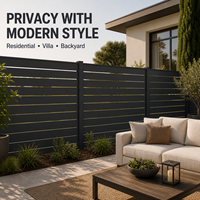 Panneaux de clôture en aluminium modernes, sur mesure, anti-rouille, avec revêtement en poudre, pour la vie privée, pour villa, jardin arrière-cour