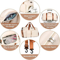 Sac de voyage pour femme, sac de sport avec compartiment à chaussures pour les voyages de week-end