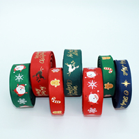 Ruban gros-grain de 1,5 pouce pour décoration de Noël, prix d'usine, ruban personnalisé, ruban imprimé double face avec logo, rouleau de ruban
