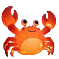 Décoration gonflable de crabe pour restaurant de fruits de mer, gonflables publicitaires promotionnels d'extérieur, crabe gonflable de dessin animé animaux marins