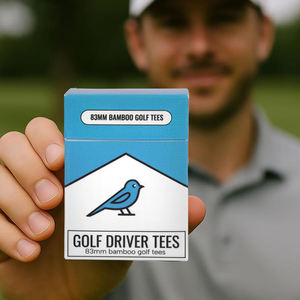 Boîte à cigarettes personnalisée de haute qualité, lot de 10 tees de golf en bois de bambou - Product Image 4