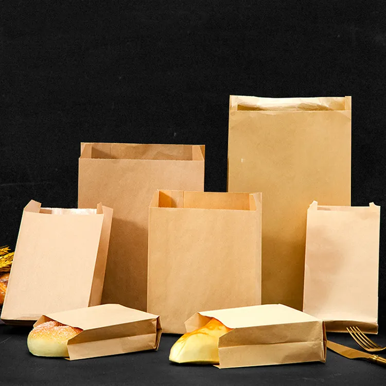 Großhandel benutzerdefinierte fettdichte lebensmittel-tasche heißer verkauf brauner kraftpapier-beschichteter huhnbeutel und papier-brotbeutel