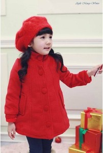 Abrigo de Invierno Rojo Elegante al por Mayor para Niñas - Product Image 2