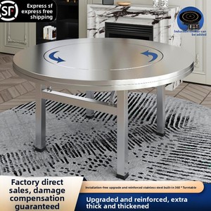 304 dày thép không gỉ thiết kế hiện đại hình tròn 2 chỗ ngồi có thể gập lại bàn ăn cho nhà & nhà hàng sử dụng - Product Image 2