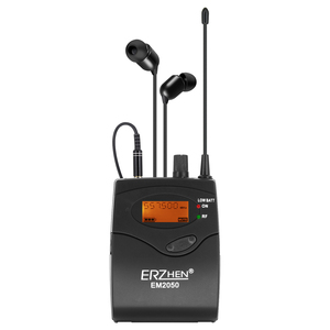 Système de monitoring intra-auriculaire sans fil professionnel ERZHEN IEM2050 à double canal, accessoires émetteur-récepteur à vendre - Product Image 1