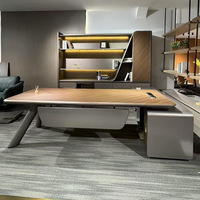 Ensemble bureau et chaise de direction, plateau extensible en MDF, poste de travail moderne avec garantie de 3 ans pour le salon