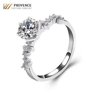 แหวนทองคำแท้ 18K 14K ดีไซน์เนอร์สุดคลาสสิก แหวนเพชรโมอิสซาไนต์ทรงกลม DEF ดีไซน์ไม่ซ้ำใคร เครื่องประดับชั้นดีจากโรงงาน แหวนแต่งงานสำหรับผู้หญิง - Product Image 1