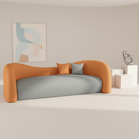 Canapé d'angle tendance pour appartement de luxe, revêtement en tissu anti-griffures pour chat |   Cadre en bois massif de style nordique moderne