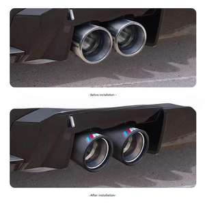 Tuyau d'<span class=keywords><strong>échappement</strong></span> modifié en fibre de carbone pour <span class=keywords><strong>voiture</strong></span>, insertion directe, silencieux <span class=keywords><strong>Scorpion</strong></span> AK en acier inoxydable, poli miroir noir décoratif - Product Image 6