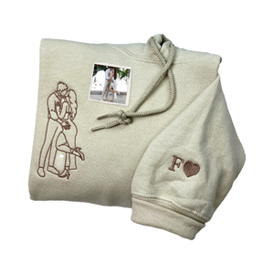 Sudadera con Capucha Bordada Personalizada para Parejas, Regalo de Aniversario, Complemento para Bodas, de 1 a 50 Años, con Insignia Tejida en la Parte Delantera - Product Image 4