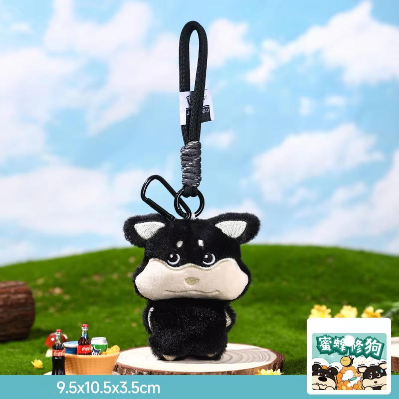 Four-eyed little black dog rope style - sad puppy