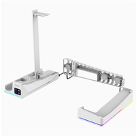 Support horizontal multifonctionnel ZTLEKE 2026P pour console Slim/Pro, couleurs RGB éblouissantes, équipé de 3 ventilateurs de refroidissement, en plastique