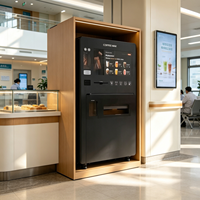 Distributeur automatique de café commercial personnalisé haut de gamme, avec écran tactile, nettoyage automatique, code QR et paiement par carte de crédit, pour hôpitaux et bureaux