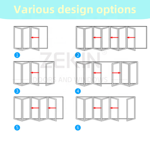 Porta Dobrável de Alumínio Personalizada Para Varanda Exterior Tipo Acordeão à Prova de Furacão com Vidro para Projetos de Engenharia - Product Image 6