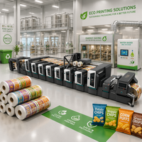 Presse d'impression flexographique de qualité alimentaire pour l'impression de films en rouleau pour emballages extérieurs de sachets stand-up pour noix et snacks soufflés