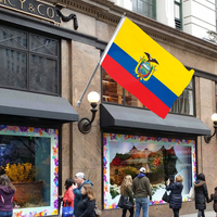 3x5FT Poliéster Precio barato Bandera de país de Ecuador y bandera nacional con dos ojales