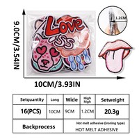 Patchs thermocollants brodés en forme de cœur/diamant, colorés, pour accessoires vestimentaires - Vente chaude transfrontalière