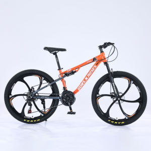 Bicicletta da Montagna con Sospensione Anteriore, Ruote da 26 Pollici, Telaio in Acciaio ad Alto Tenore di Carbonio, Ruota Monoblocco, Doppio Ammortizzatore, Doppio Freno a Disco, 21 Velocità - Product Image 3